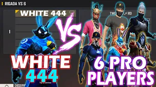 Download WHITE 444 VS 6 PRO PLAYERS | HACKER VS 6 PRO PLAYERS - BEST GAMEPLAY EVER MP3