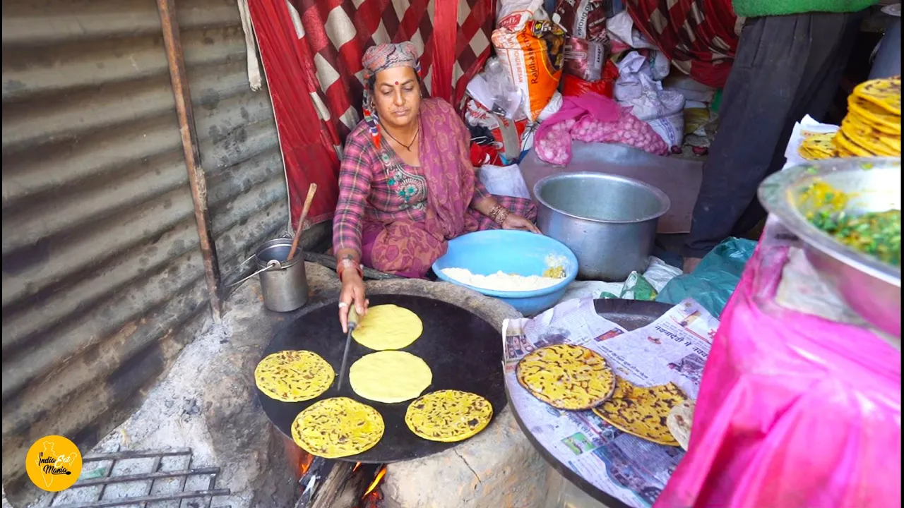 Himachal Famous Unlimited Village Style Sarson Saag & Makke Roti Rs. 40/- Only l Mandi Street Food