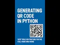 Generating QR Codes in Python Part 2 of the Automation Series Shorten URL QR SMS