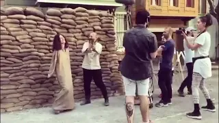 كواليس المشهد الاخير من مسلسل انت وطني دندنها