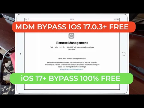 Download MP3 MDM Bypass FREE iOS 17.2.1 or lower ios 2024 - FREE Remote Management ALL APPLE DEVICES