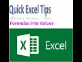 Convert formula into Values in Excel