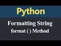 format Method in Python Hindi