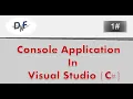 How to Create Console Application Console Application in Visual Studio c