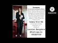 Bangalore restaurant hostess job Salary 18k
