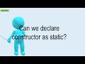 Can We Declare Constructor As Static