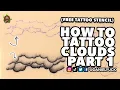 How To Tattoo Clouds PT1 FREE STENCIL