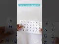 Fun alphabet learning in a minute motor concentration activity