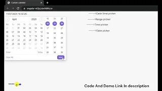 Simple Custom Date Picker in Angular no external library used