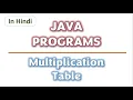 Program to print multiplication table of given number in Java In Hindi Learners Region