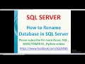 How to rename database in sql server SQL rename database examples sql alter database name