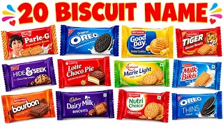 20 Biscuit Names in English | Learn Biscuit Names for Kids | Easy English Vocabulary for Children