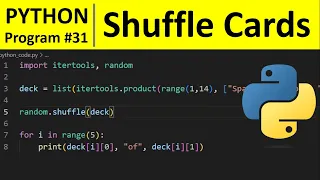 Python Program - Shuffle Deck of Cards in Python