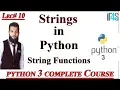 Python Tutorial in Urdu Hindi Strings in Python Definition Uses Examples Methods