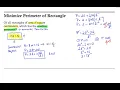 Optimization Minimize the Perimeter of a Rectangle