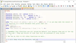 User Defined Functions in PHP