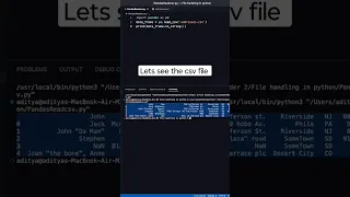 Python Programming How to read CSV files in python Pandas