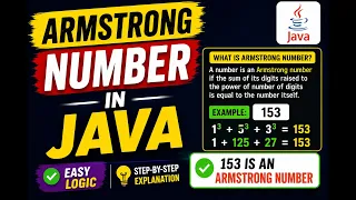 Armstrong Number in Java Easy Logic for Beginners