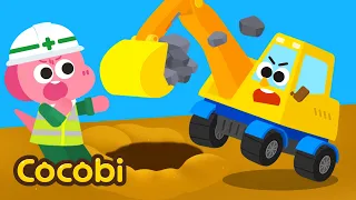 Ekskavator Kuat Memindahkan Batu!🚜 Lagu Mobil Anak | Cocobi