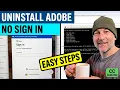 How to uninstall Adobe Apps without signing into Adobe - Windows 10