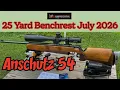 Anschutz 54 Rimfire Central 25 yard Benchrest July 2026