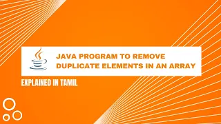 Java Program for Removing Duplicate elements from array Tamil