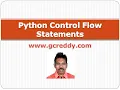 Python Class 7 Python Control Flow Statements