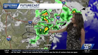 Tracking hot and humid conditions but storms are on the way
