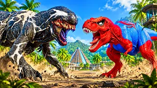 Spider-Man T-Rex vs Venom Distortus Rex | Halloween Dinosaur Battle ππ¦