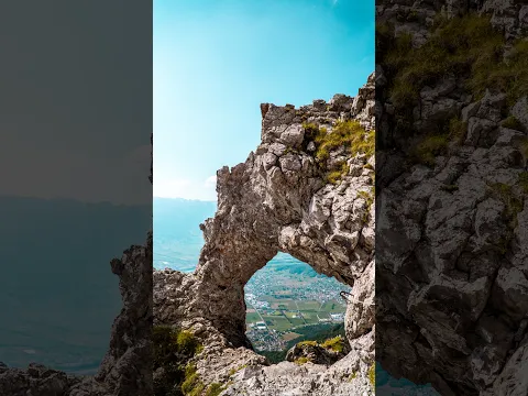Reingeschaut! 👌😅 Ein echtes #naturwunder in #liechtenstein : ein Felstor!