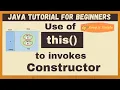 this to invoke constructor this keyword in Java