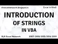 335 Learn VBA - Introduction of Strings in VBA Part-13 Hindi