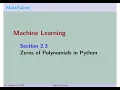 MathTalent Machine Learning Section 2 3 Zeros of Polynomials in Python