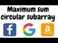 maximum sum circular subarray leetcode maximum sum circular subarray leetcode python leetcode 918