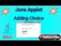 How To Add Choice in Java Applet