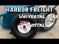 Harbor freight universal wheelbarrow tire install