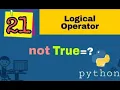 Logical Operator in Python-In Hindi- PYTHON Python tutorial for beginners