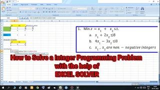 Integer Programming Excel solver