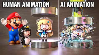 AI vs 3D Animation - Super Mario, Gugu Gaga Penguin & Phoebe Chupi! 😂🐧💀