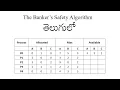 The Banker s Safety Algorithm in telugu