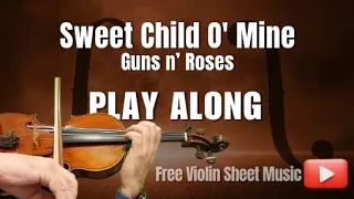 sweet child o mine guns n roses violin play along free sheet music 