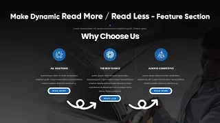 How to Make Multiple Read More Read Less Button by jQuery Dynamic Feature Section Using HTML CSS