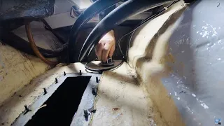 Ep48  Removing the diesel tank inspection hatch from sailboat that is integrated in the keel