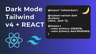 Enable Dark Mode in React using Tailwind CSS V4 2025