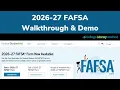 Screen-by-screen walkthrough of the 2026-27 FAFSA