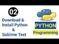 Python Tutorial How to Download and Install Python and Sublime Text Editor