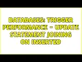 Databases Trigger performance - UPDATE statement joining on INSERTED 2 Solutions