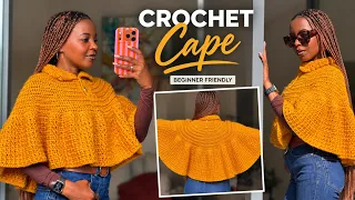 How to Crochet a Cape | Easy Ruffle Poncho Step-by-Step Tutorial