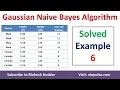 6 Gaussian Naive Bayes Classifier Algorithm to classify the person as Male or Female Solved Example