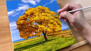 Download How to Paint Yellow Tree / Acrylic Painting / Correa Art MP3